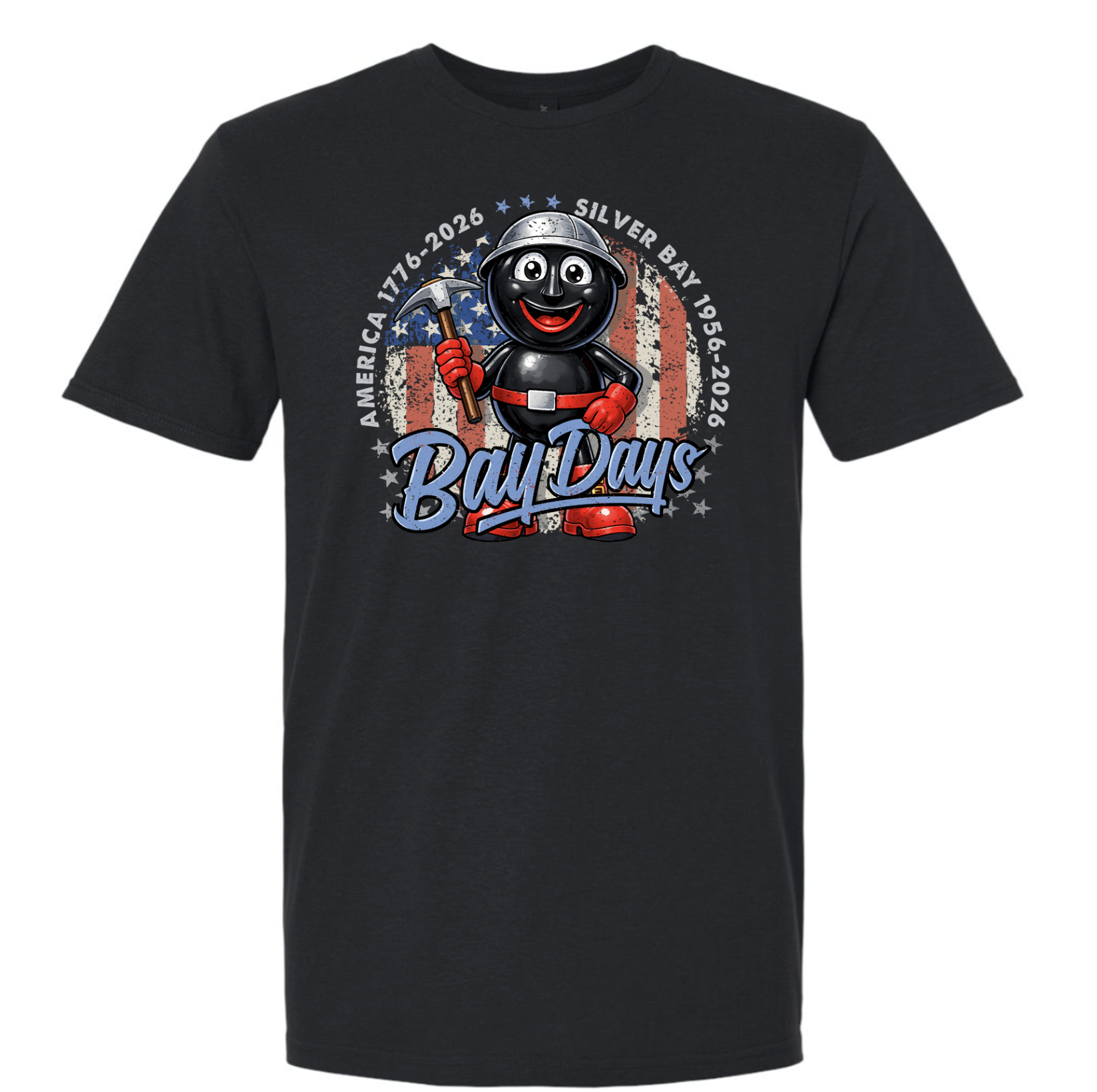 Bay Days Rocky Flag Black T-Shirt
